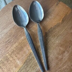 Granada by National Stainless Steel Serving Spoon Tablespoon Set‎ of 2 Flatware